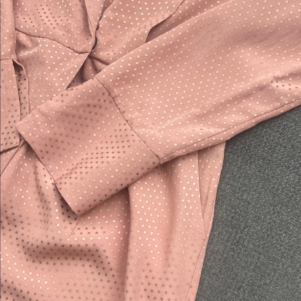 Topshop Blush Pink Satin Long-Sleeve Romper